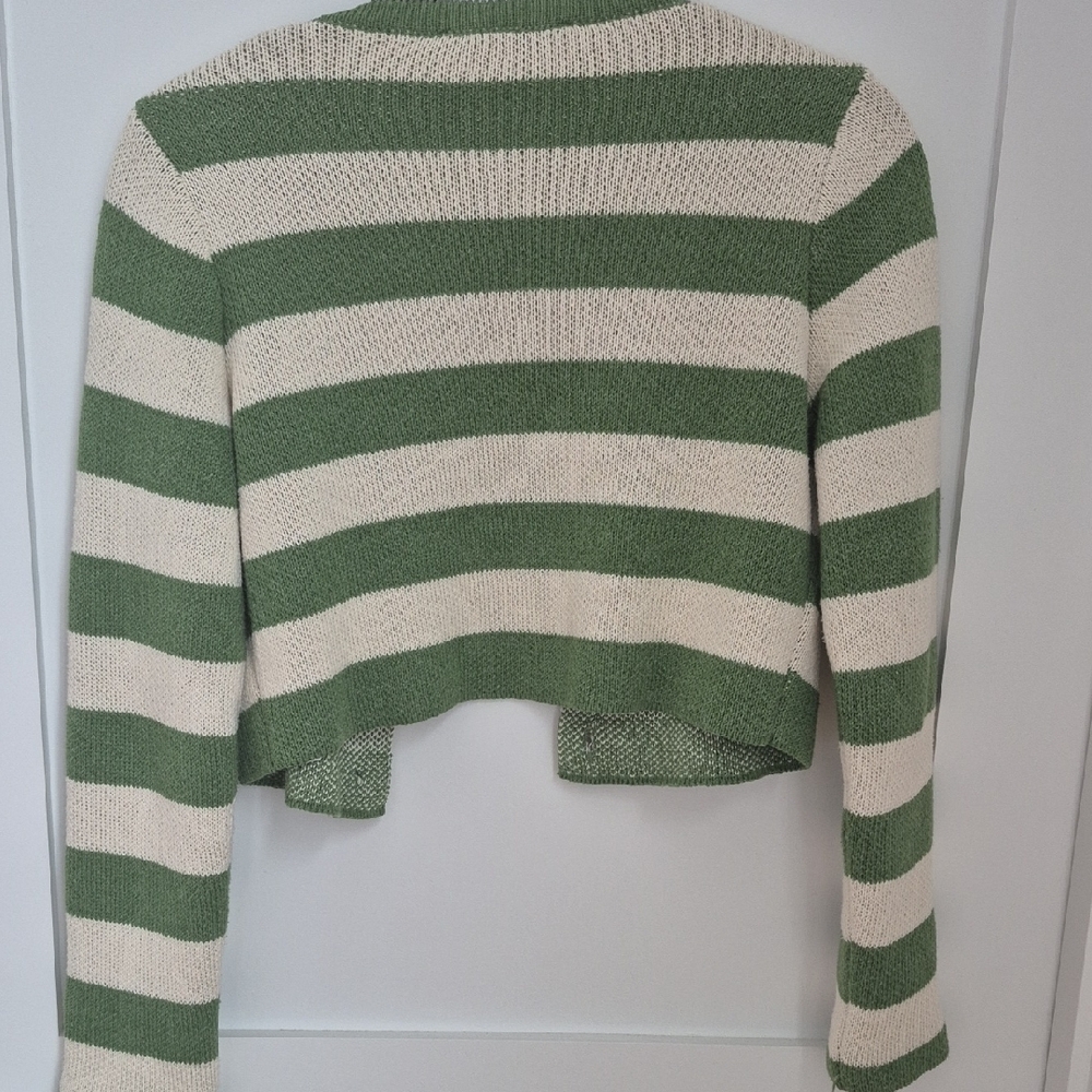 Zara Striped Green and Cream Cardigan - Picture 6 of 6